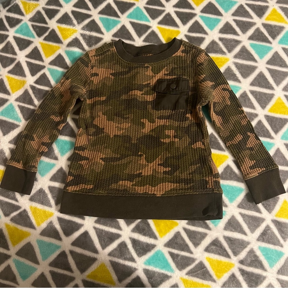 Camo Long Sleeve Kids Shirt